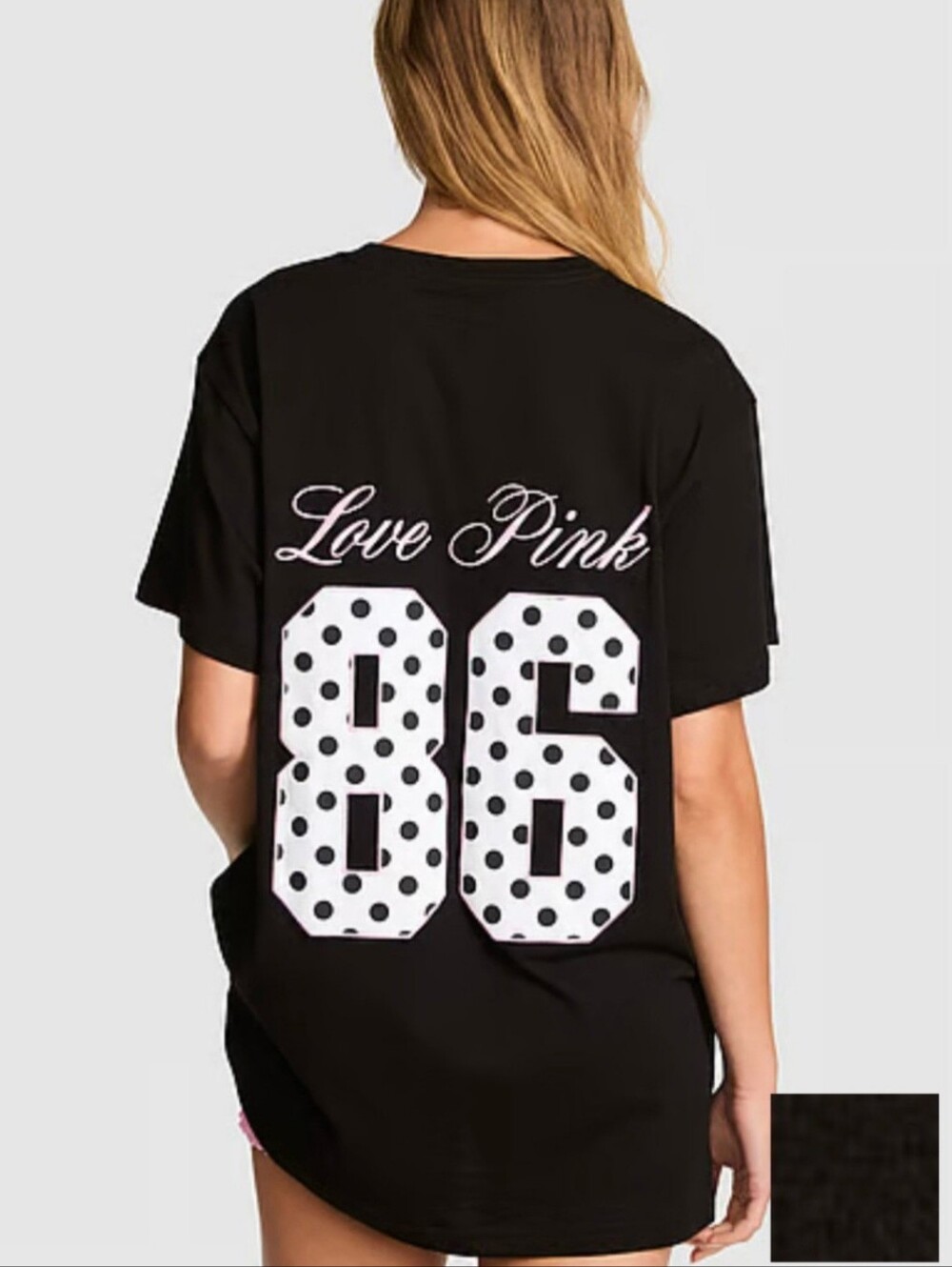VS PINK Black Polka Dot Tee Shirt Size Medium NWT